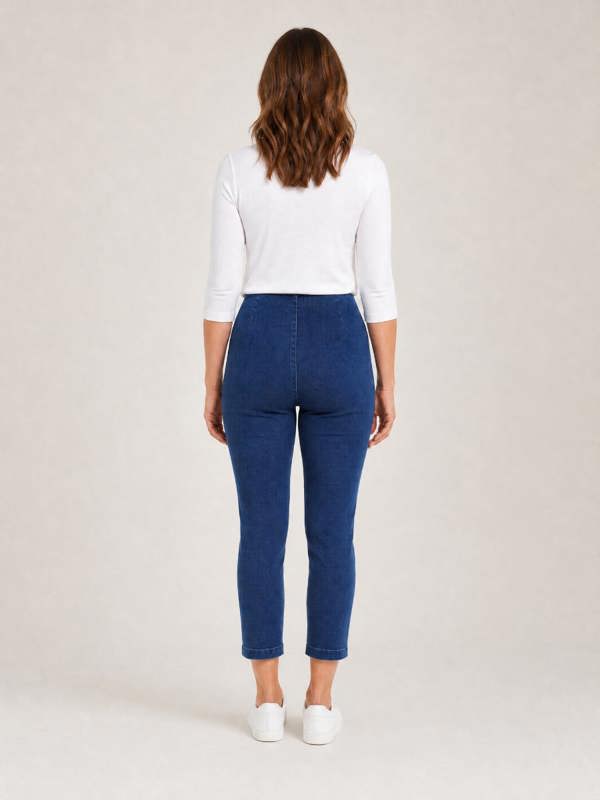 PennyPlain Cropped Jeggings -Blue Wash