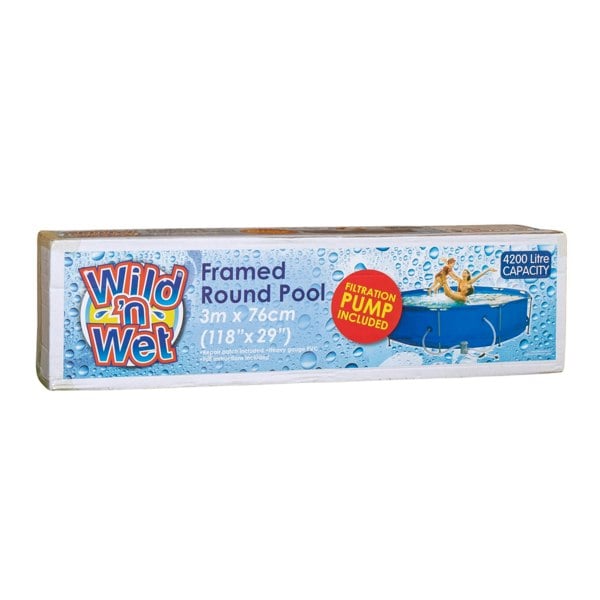 Samuel Alexander 3m x 76cm Giant Round Framed Pool with 4200L Capacity and Filtration Pump