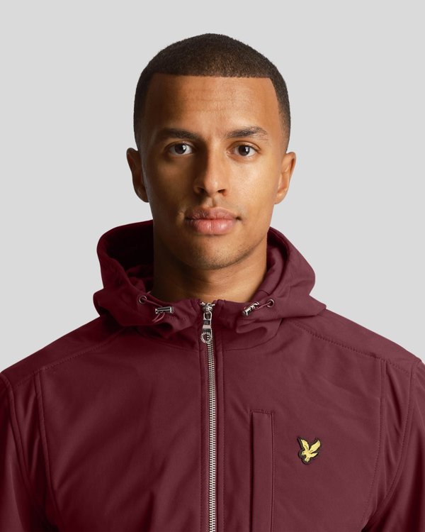 Lyle & Scott Fleece Lined Softshell Jacket - Burgundy