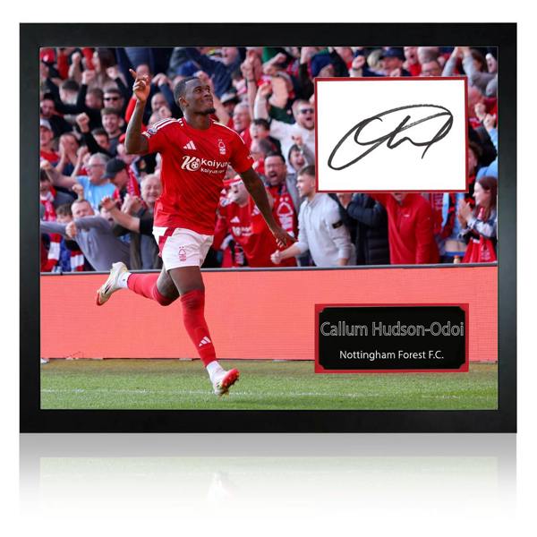 Callum Hudson-Odoi Signed Nottingham Forest Cut Mount Frame