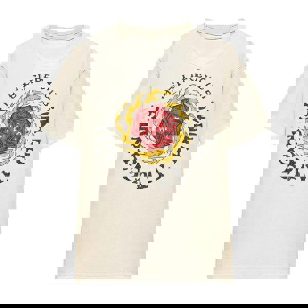 Stranger Things Unisex Adult Hellfire Club Fireball Him Fireball T-Shirt - Natural