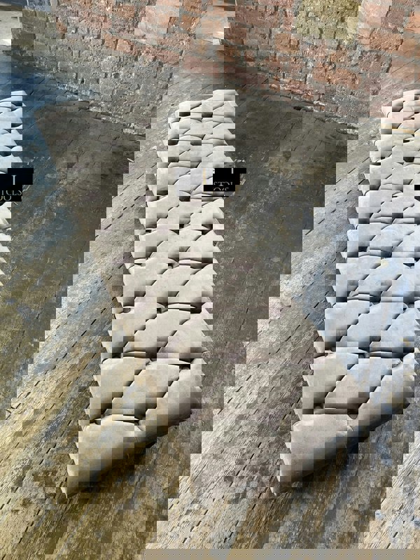 Rectangular Sand Coloured Chesterfield Footstool - ISTOOLS