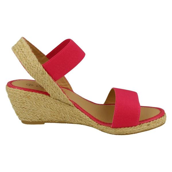 Savannah Ladies Savannah Elasticated Strap Wedge Heeled Sandals F2301