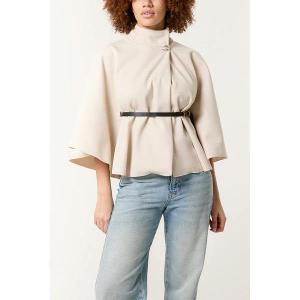 Blue Vanilla Belted Cape Coat