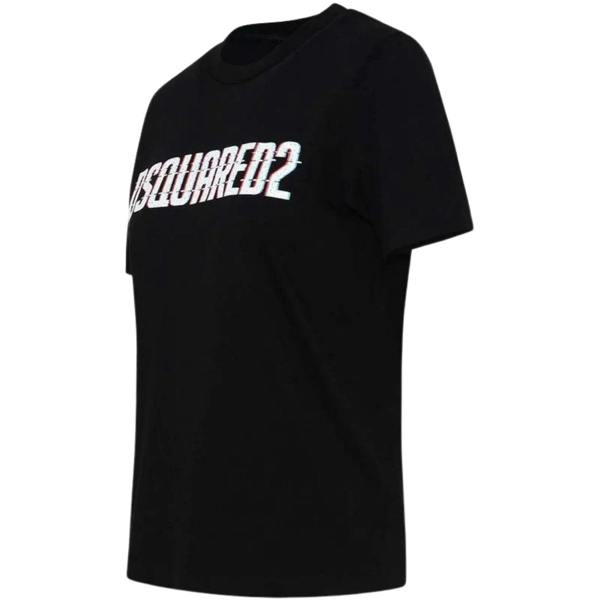 DSQUARED2 Logo Print Crew Neck Black  T-Shirt XXS