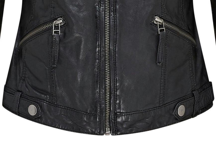 Infinity Leather Womens Hooded Classic Biker Jacket - Brazzaville