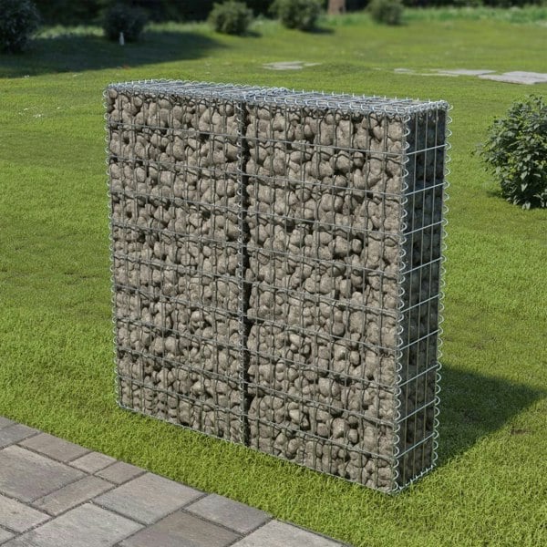 Berkfield Gabion Wall with Covers Galvanised Steel 100x20x100 cm