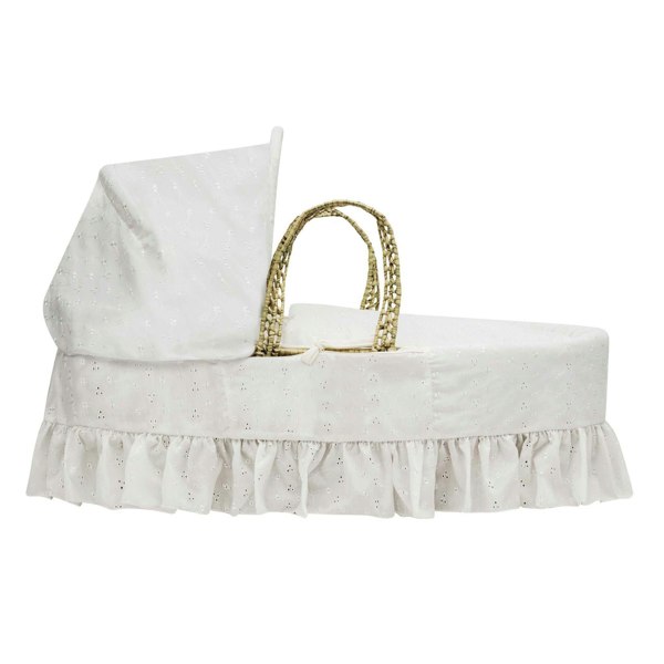 Kinder Valley Broderie Anglaise Cream Moses Basket Bedding Set