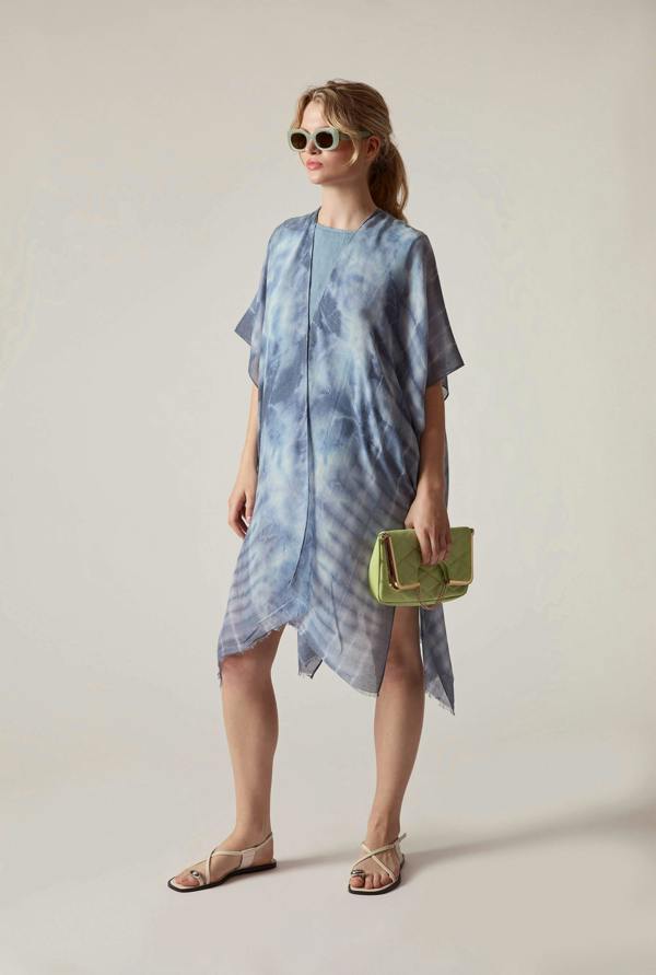 James Lakeland Blue Boho Tie-Dye Kaftan
