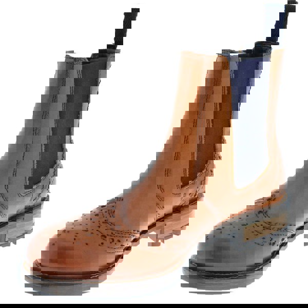 Frank James Fulham Cleated Leather Pull On Brogue Mens Chelsea Boots