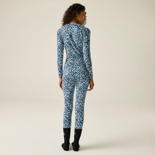 Dare 2B Womens Exchange III Animal Print Thermal Base Layer Set - Blue/White