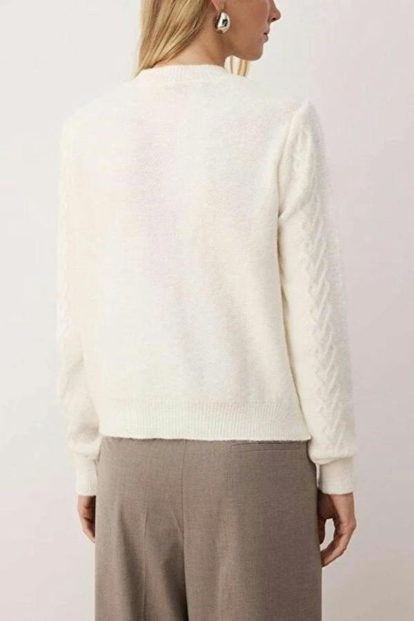 WOVCOR Soft Textured Knit Cardigan with Button Details