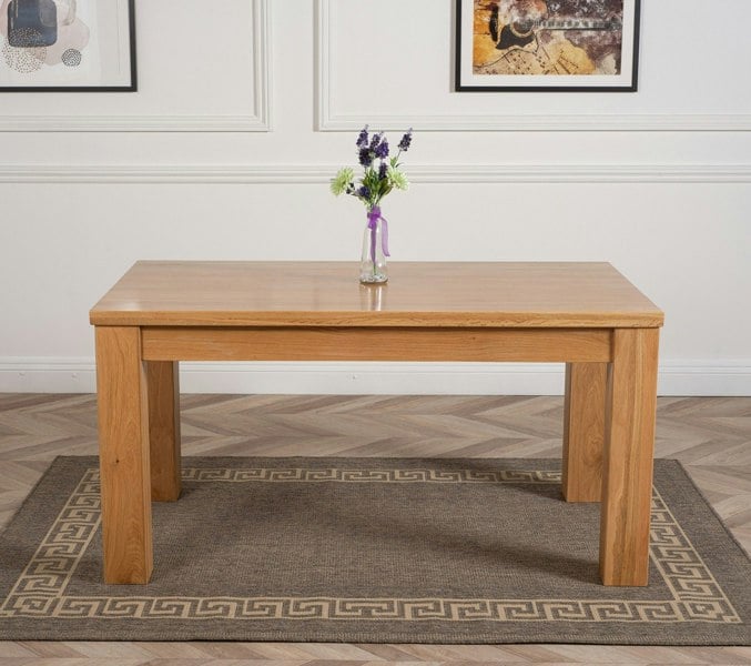 That's Furniture Dakota Medium Oak Dining Table with Harvard Oak Chairs