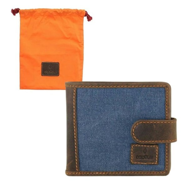 Mala Leather Cactus by Mala Leather Bi-Fold RFID Canvas Wallet – Hunter Leather Trim