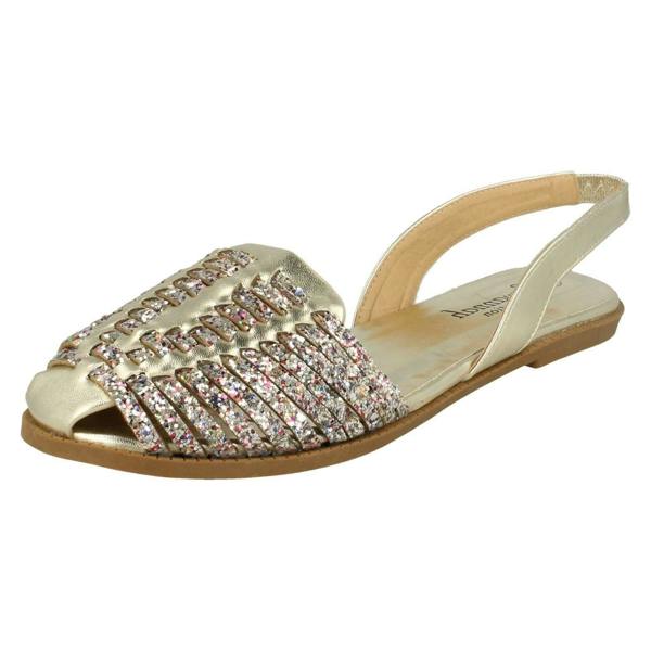 Savannah Ladies Savannah Glitter Weave Vamp Slingback Sandal