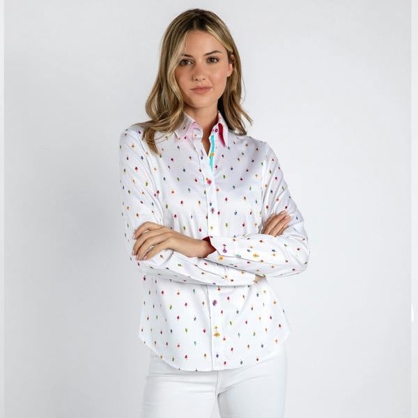 ICE CREAM GELATO CONES  WOMENS  PRINT SHIRT – Premium Men's Patterned Shirt by Claudio Lugli | Bold Design, Tailored Fit, Best Printed Shirts