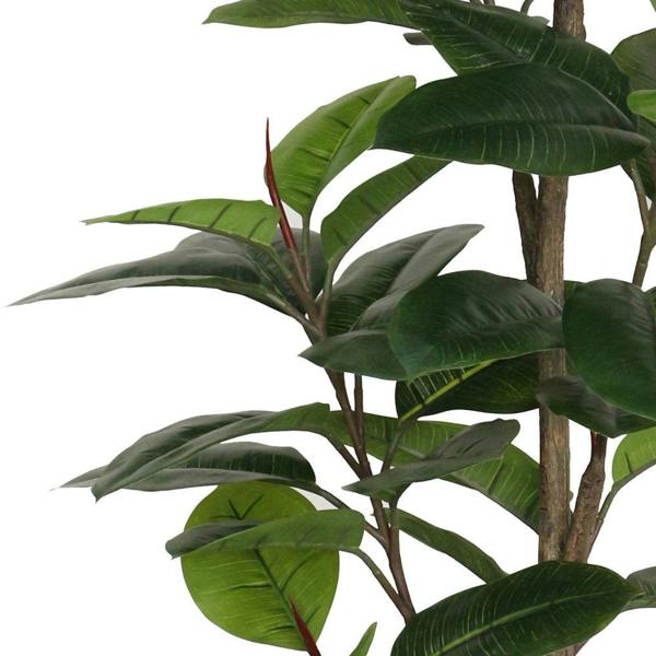 Artificial Rubber Ficus Tree in White Pot - 135cm