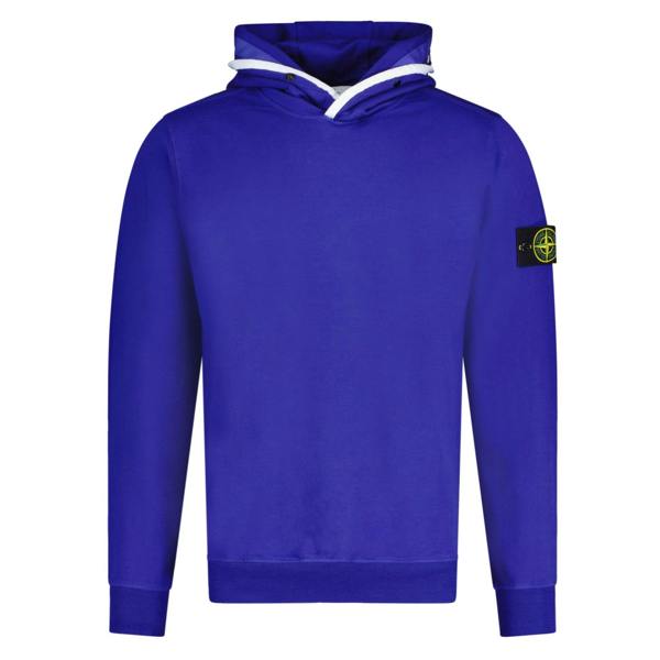 Stone Island Contrast Trim Hoodie Blue - chancefashionco