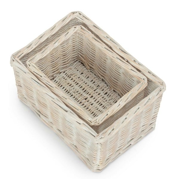 White Wash Willow Trays