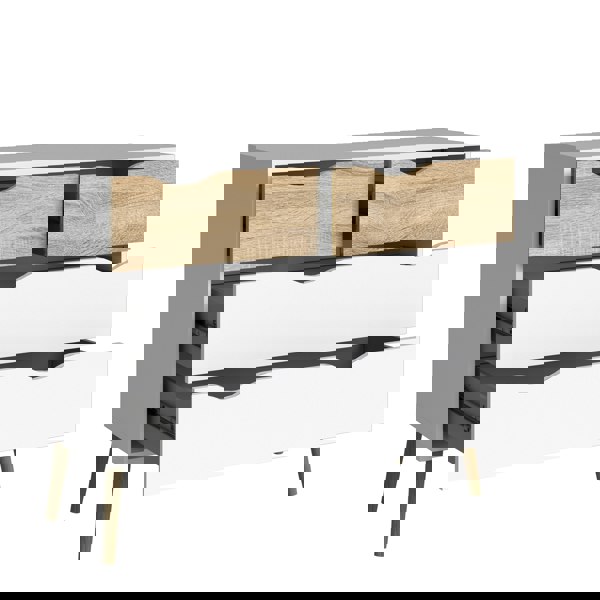 Furniture To Go Oslo Chest of 4 Drawers (2+2) in White and Oak