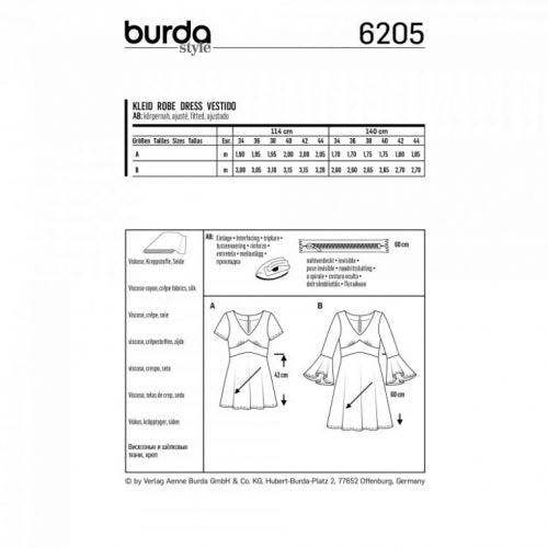 Burda Sewing Pattern 6205 Dresses For Women, Sizes 8-18 - Easy