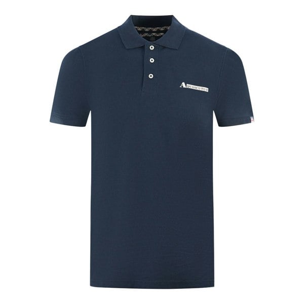 Aquascutum Boxed Logo Polo Shirt - Navy Blue