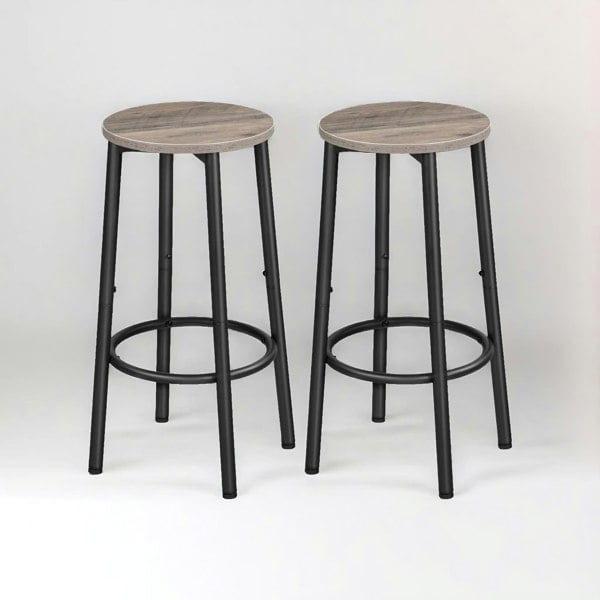 Rafaelo Mobilia Set of 2 Bar Stools Greige