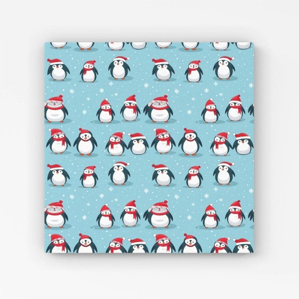 Warren Reed Adorable Santa Penguins Canvas