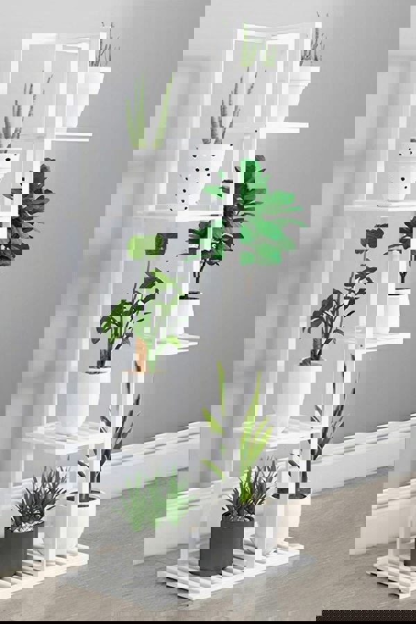 Living and Home 5-Tier Rustic Wooden Potted Garden Plant Stand Rack Holder 103cm H