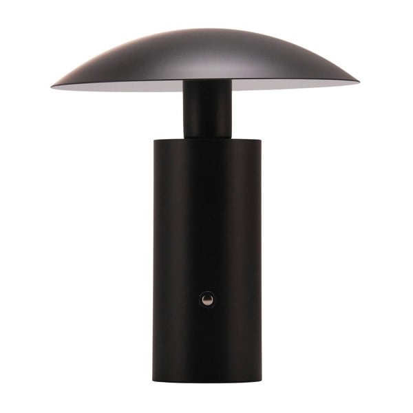 Designer Flat Cone Mushroom Rechargeable and Dimmable Table Lamp in Matte Black Image 2