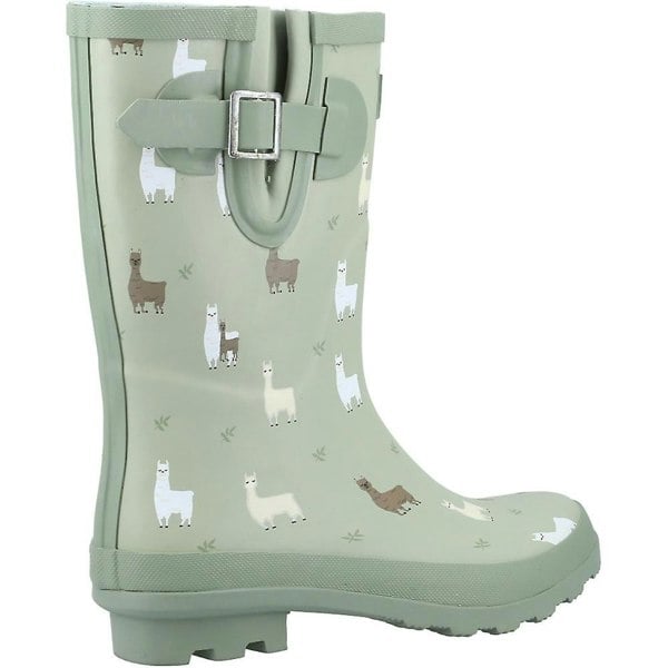 Cotswold Women's Farmyard Alpaca Mid Calf Wellington Boots - Green