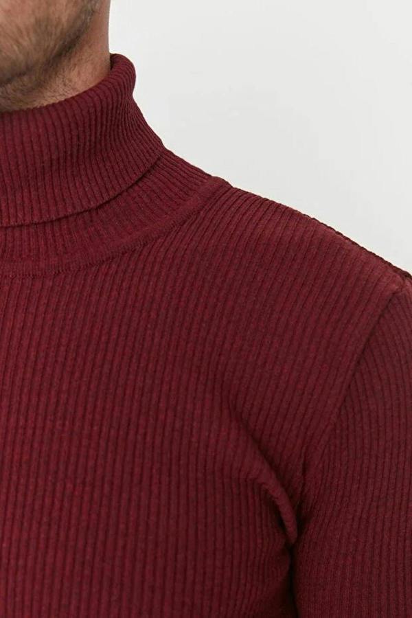 WOVCOR Slim Fit Turtleneck Ribbed Knit Men's Sweater