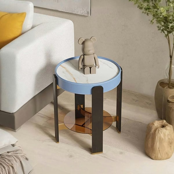 Moira Side Table, Sintered Stone & Rubber Wood-Rit Concept-Rit Concept