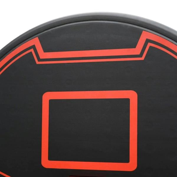 Black basketball backboard with red target square frame and red outline