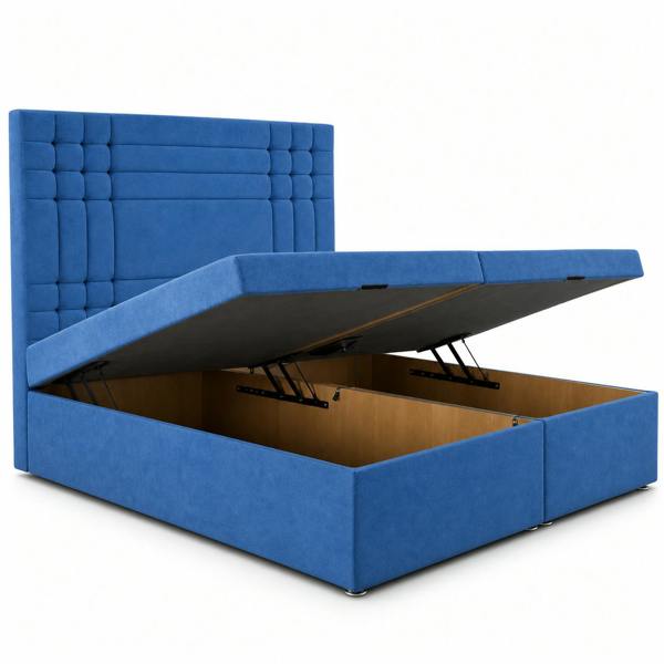 Great British Beds Seville Divan Ottoman Bed - Blue Plush