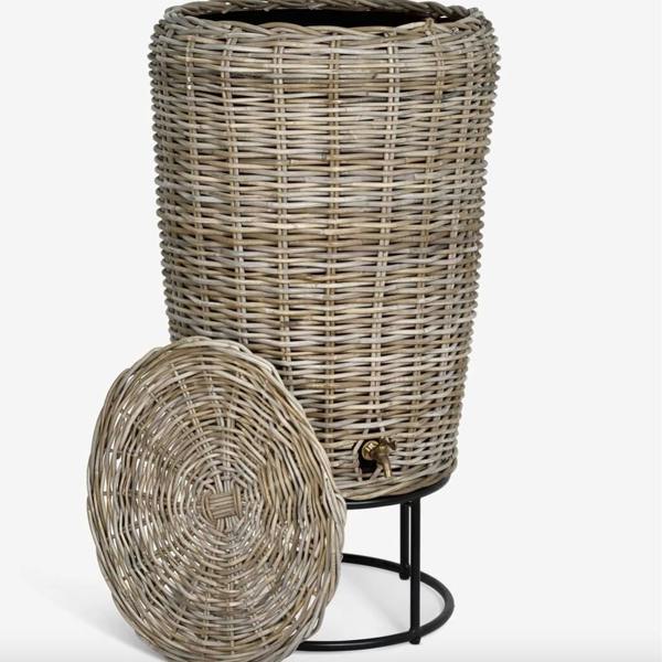 Rattan Water Butt - alternative angle