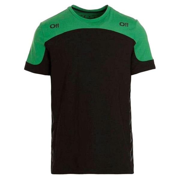 Off White Unisex Adult Diagram Logo T-Shirt - Green/Black - 