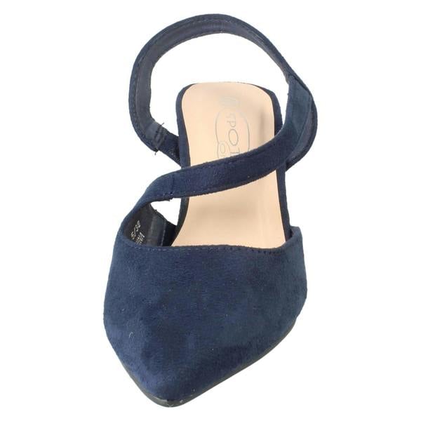 Spot On Ladies Spot On Slip On Pointed Summer Strappy Low Heeled Shoes F90145