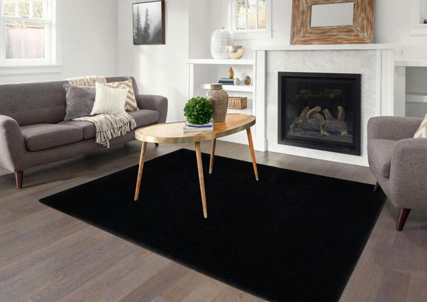 Smart Living Polyester Shaggy Rug - Black