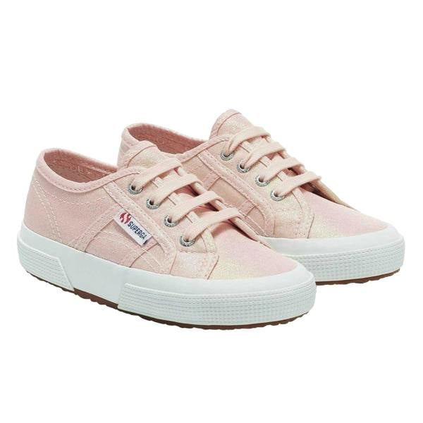 Superga Childrens/Kids 2750 Lamej Metallic Flat Shoes - Pink Ish Iridescent - 