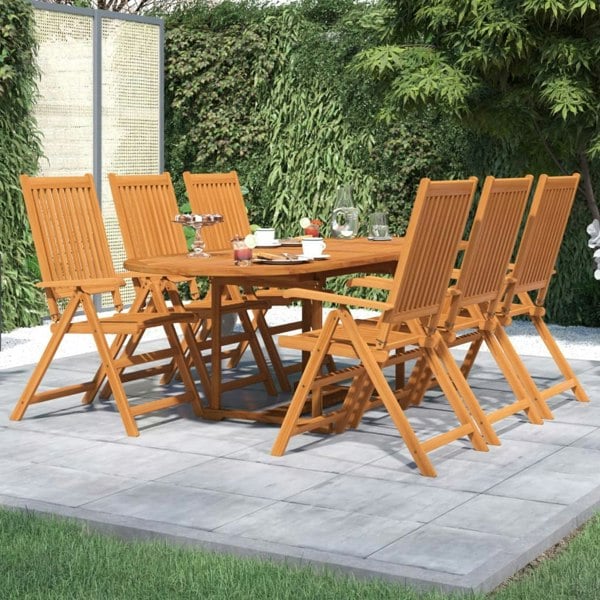 Berkfield 7 Piece Garden Dining Set Solid Wood Acacia