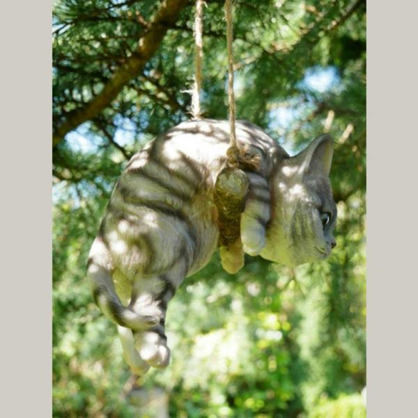Hanging Cat Fence Hanger Garden Ornament
