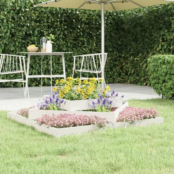 Berkfield Planter White 112x112x27 cm Solid Wood Pine
