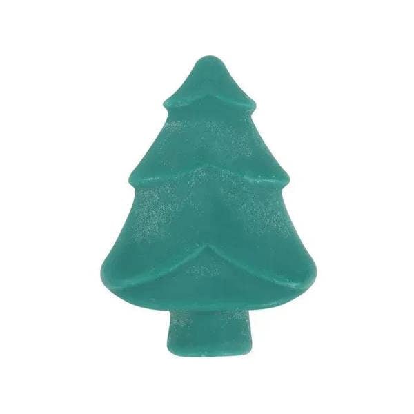 Green ceramic pine-shaped wax melt topper with textured surface