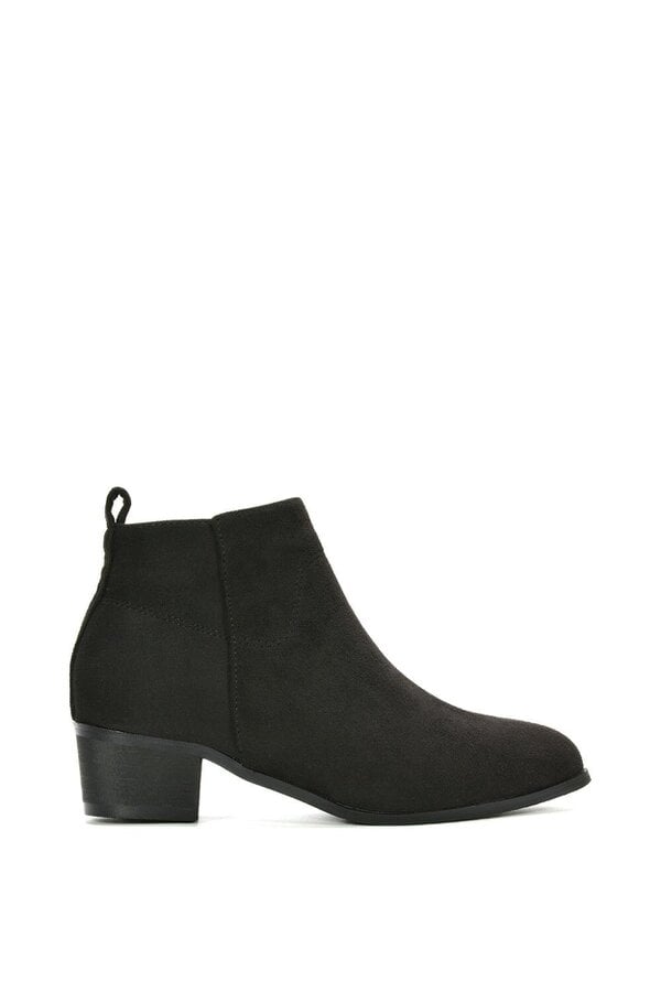 XY LONDON Zip Up Cowboy Ankle Boots With Low Block Heel