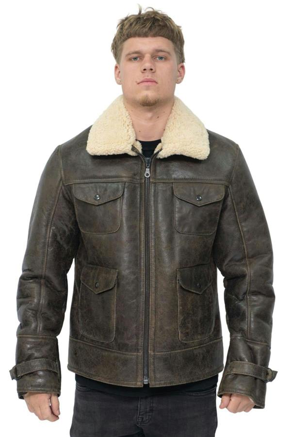 Infinity Leather Mens Sheepskin Classic Safari Jacket-Arezzo