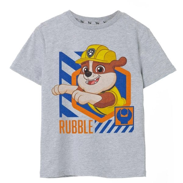 Paw Patrol Boys Rubble T-Shirt - Grey Marl