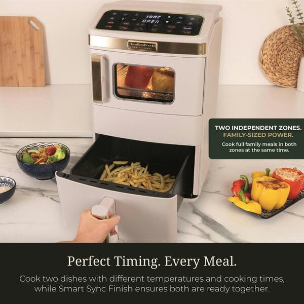 Hamilton Beach Professional DualStack 14.5L Air Fryer Oven - Stone & Brushed Brass
