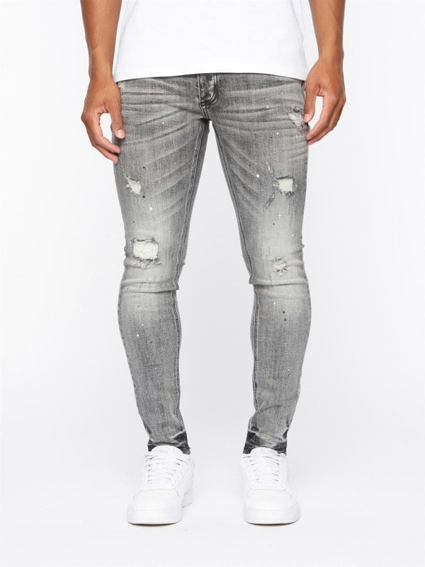 Kings Will Dream Stalham 2.0 Grey Wash Superslim Denim Jeans - Grey Wash