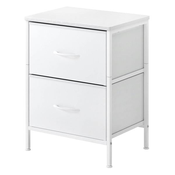 Levede Bedside Table 2 Fabric Drawer Nightstand Shelf Storage Furniture Cabinet